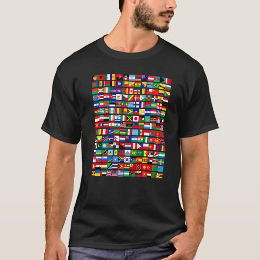 195 vlaggen van alle landen in de wereld t-shirt (Voorkant)
