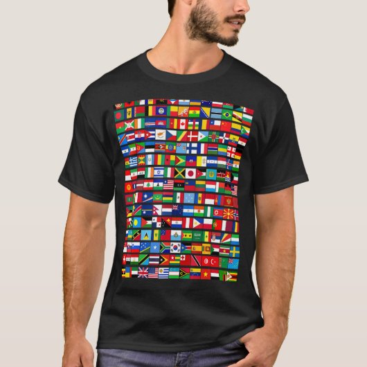 195 vlaggen van alle landen in de wereld t-shirt (Voorkant)
