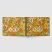 1960, 1970 Groene en Oranje Retro Floral Gastenboek (Volledig)