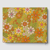 1960, 1970 Groene en Oranje Retro Floral Gastenboek (Achterkant)
