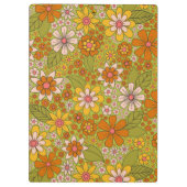 1960, 1970 Groene en Oranje Retro Floral Klembord (Achterkant)