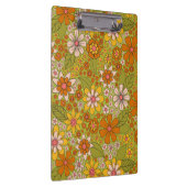 1960, 1970 Groene en Oranje Retro Floral Klembord (Rechts)