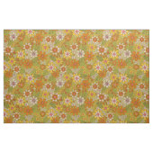 1960, 1970 Groene en Oranje Retro Floral Stof (Yard (91,4 cm))