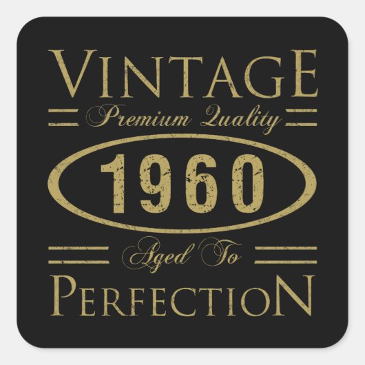  1960 - 60e verjaardag - Premium - kwaliteit Vierkante Sticker (Voorkant)