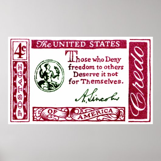 1960 Abraham Lincoln American Credo Poster (Voorkant)