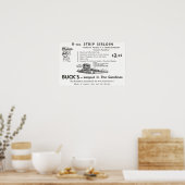 1960 Ad for Buck's Restaurant in Asheville, NC Poster (Keuken)