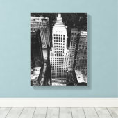 1960: An aerial view of a Chicago skyscraper Canvas Afdruk (Insitu (Houten vloer))
