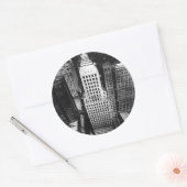 1960: An aerial view of a Chicago skyscraper Ronde Sticker (Envelop)