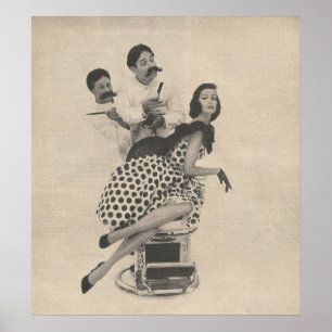 1960 Barber Shop Beauty Mode Poster