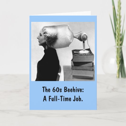 1960 Beauty Shop Wenskaart (blauw) Kaart (Voorkant)