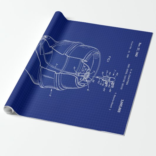 1960 Beer Barrel Blueprint Cadeaupapier (Uitgerold)