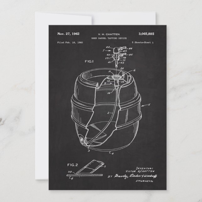 1960 Beer Barrel Patent (Voorkant)