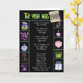 1960 Birthday Fun Facts Kaart (Gele Bloem)