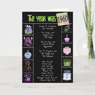 1960 Birthday Fun Facts Kaart