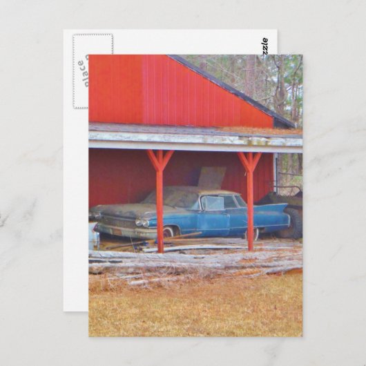 1960 BLAUWE Oldtimer SADAND DEVILLE Briefkaart (Voorkant / Achterkant)