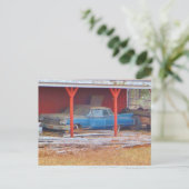 1960 BLUE SADAND DEVILLE Antiek auto Briefkaart (Staand voorkant)