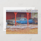 1960 BLUE SADAND DEVILLE Antiek auto Briefkaart (Voorkant / Achterkant)