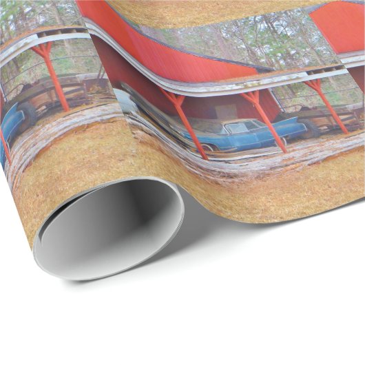 1960 BLUE SADAND DEVILLE Antiek auto Cadeaupapier (Rol Hoek)