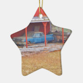 1960 BLUE SADAND DEVILLE Antiek auto Keramisch Ornament (Links)