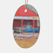 1960 BLUE SADAND DEVILLE Antiek auto Keramisch Ornament (Links)