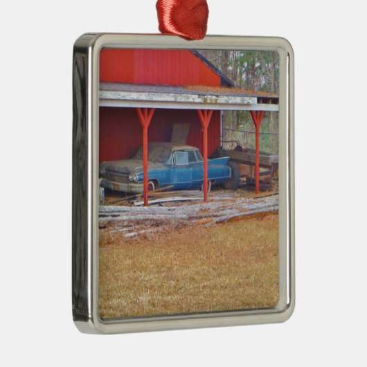 1960 BLUE SADAND DEVILLE Antiek auto Metalen Ornament (Rechts)