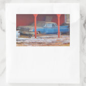 1960 BLUE SADAND DEVILLE Antiek auto Rechthoekige Sticker (Tas)