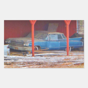 1960 BLUE SADAND DEVILLE Antiek auto Rechthoekige Sticker