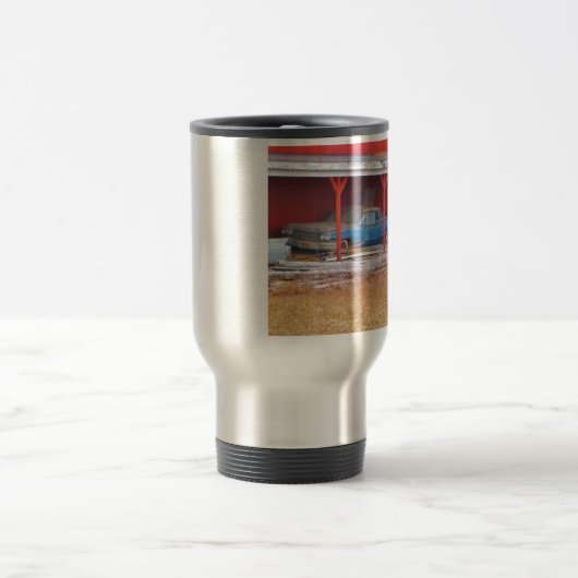 1960 BLUE SADAND DEVILLE Antiek auto Reisbeker (Center)