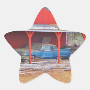 1960 BLUE SADAND DEVILLE Antiek auto Ster Sticker