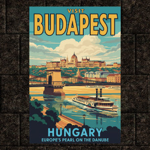1960 Boedapest, Hongarije Vintage Travel Poster