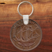 1960 British ha'penny keychain (Voorkant)