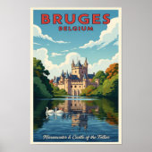 1960 Brugge, België Vintage Travel Poster (Voorkant)