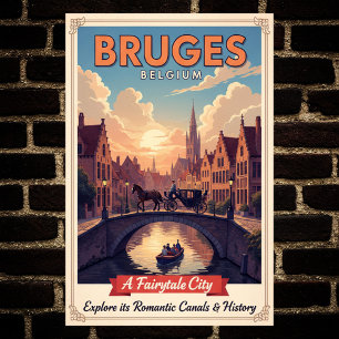 1960 Brugge, België Vintage Travel Poster