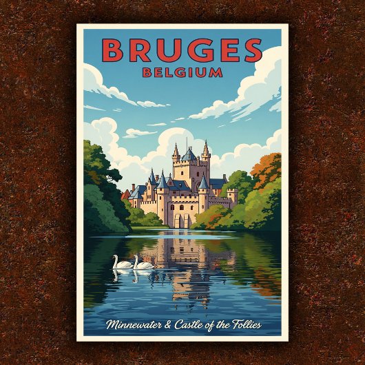 1960 Brugge, België Vintage Travel Poster