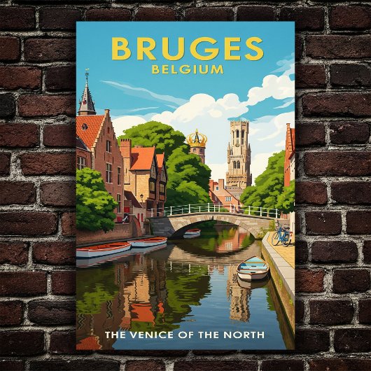1960 Brugge, België Vintage Travel Poster