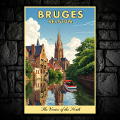 1960 Brugge, België Vintage Travel Poster