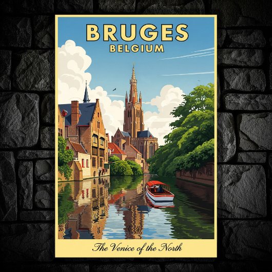 1960 Brugge, België Vintage Travel Poster