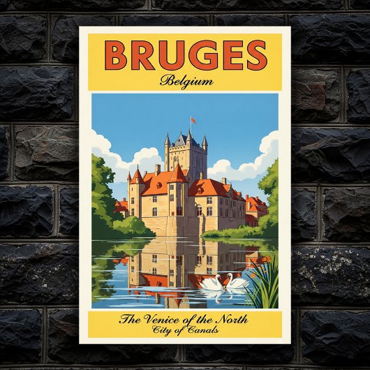 1960 Brugge, België Vintage Travel Poster