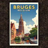 1960 Brugge, België Vintage Travel Poster