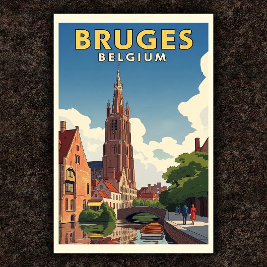 1960 Brugge, België Vintage Travel Poster