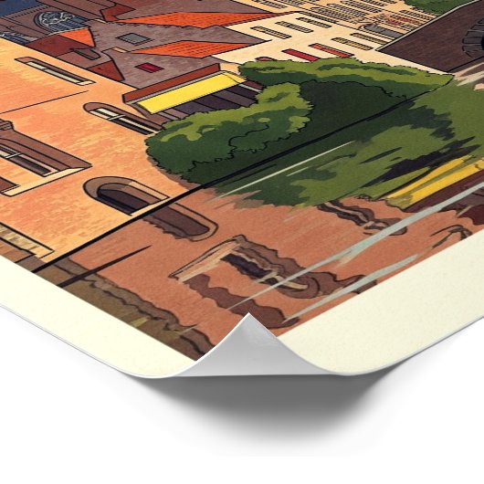 1960 Brugge, België Vintage Travel Poster (Hoek)