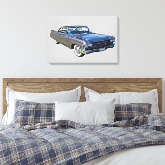 1960 Cadillac Luxury Car Canvas Afdruk (Insitu (Slaapkamer))