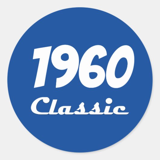 1960 Classic 60th Birthday Celebration Ronde Sticker (Voorkant)