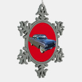 1960 Classic Luxury Car Tin Sneeuwvlok Ornament (Links)