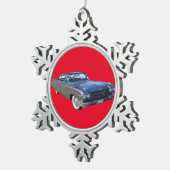 1960 Classic Luxury Car Tin Sneeuwvlok Ornament (Rechts)
