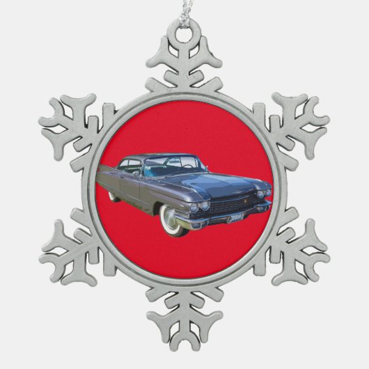 1960 Classic Luxury Car Tin Sneeuwvlok Ornament (Voorkant)