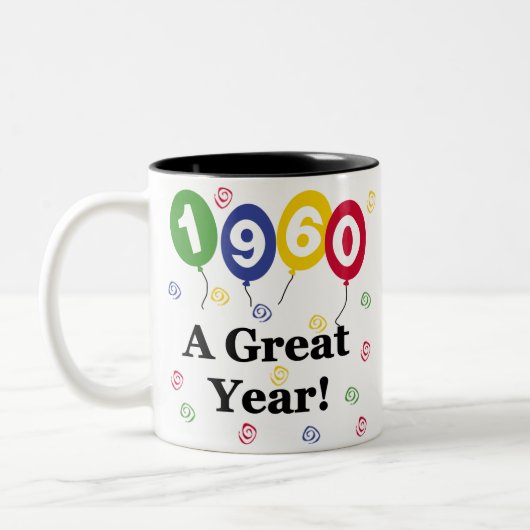 1960: een geweldige jaardag tweekleurige koffiemok (Links)