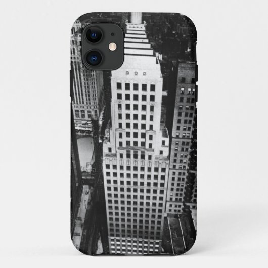 1960: Een luchtfoto van een wolkenkrabber in Chic Case-Mate iPhone Case (Achterkant)