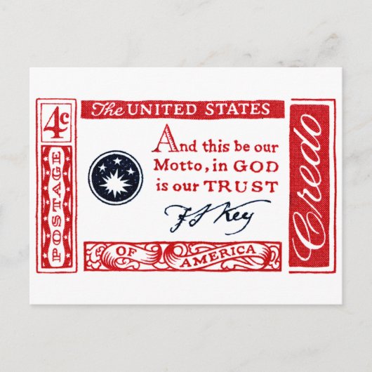 1960 Frances Scott Key American Credo Briefkaart (Voorkant)