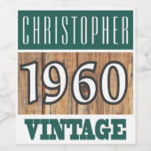 1960 Geboorte Wijn Label Wijn Etiket (Enkel label)